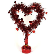 Trade Shop - Ghirlanda A Forma Di Cuore Rosso Cuoricini Con Base Decorazione San Valentino -