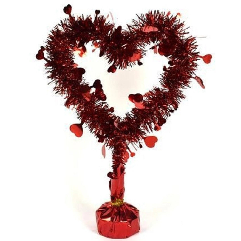 Trade Shop - Ghirlanda A Forma Di Cuore Rosso Cuoricini Con Base Decorazione San Valentino -