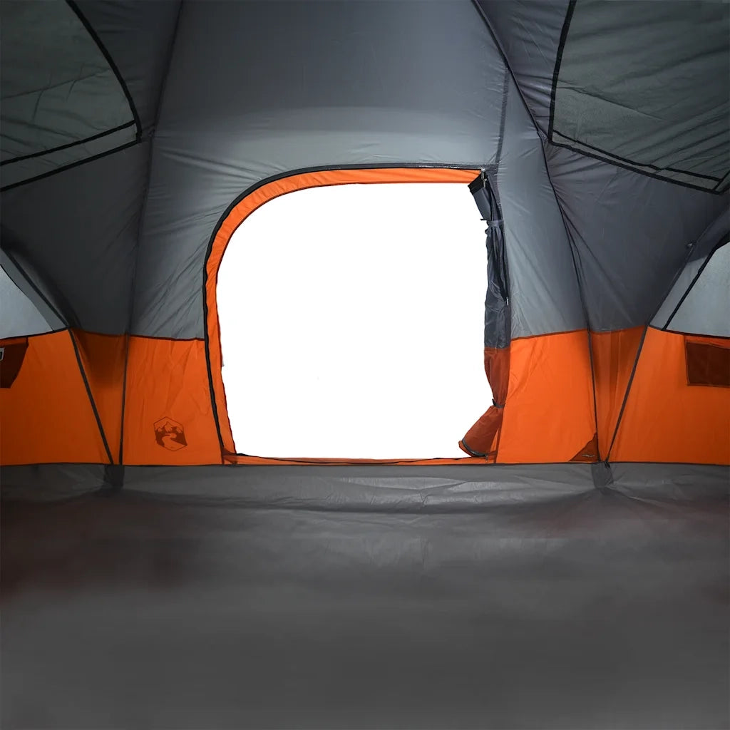 Tenda Familiare Cupola 11 Persone Grigia Arancione Impermeabile 94568