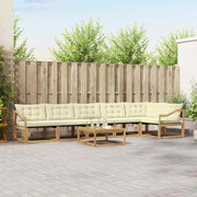 Set di divani da esterno 7 pcs Bianco e Crema 79 x 79 x 37 cm