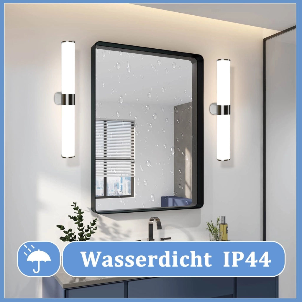 ZMH Lampada da specchio per bagno 8W Moderna 40 cm cromata per camera da letto IP44
