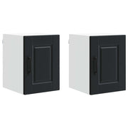 Pensile da cucina | Armadietto a muro PORTO 2 pz Nero 30 x 31 x 40 cm