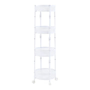 Carrello di servizio mobile contenitore per cucina/soggiorno con 4 ripiani in acciaio 123 x 38 cm bianco 03_0009258