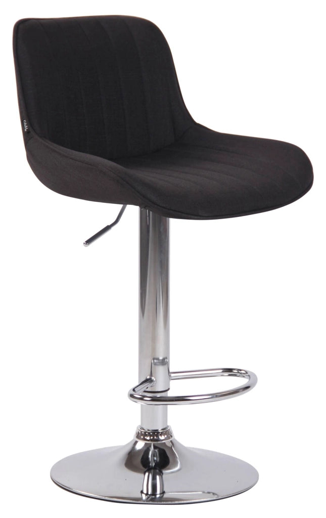 Set di 2 sgabelli da bar Lentini in tessuto nero,cromo