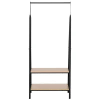 Stand Appendiabiti Guardaroba, Stile Contemporaneo, 2 Ripiani, in MDF e Acciaio, 64L x 43l x 149H cm, Nero
