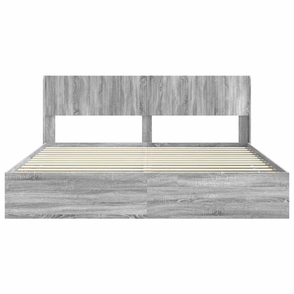 Struttura del letto con stoccaggio e testata Grigio Sonoma 3414286
