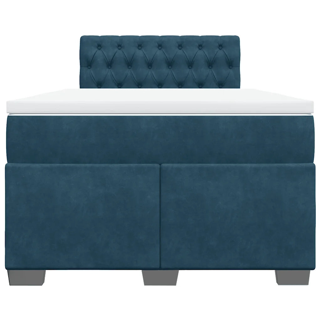 Giroletto a Molle con Materasso Blu 120x190 cm in Velluto