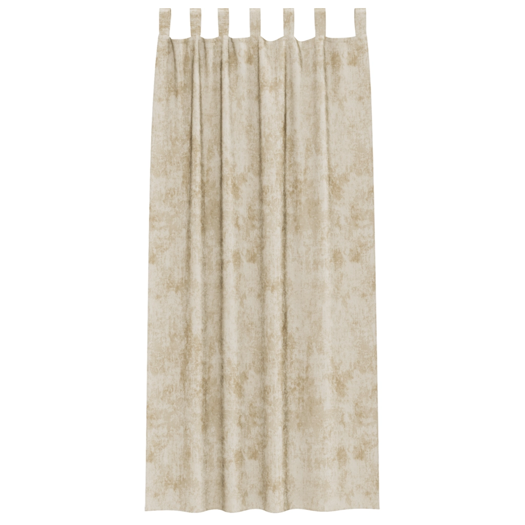Tende in Velluto 2 pz con occhielli Panna 245x140 cm