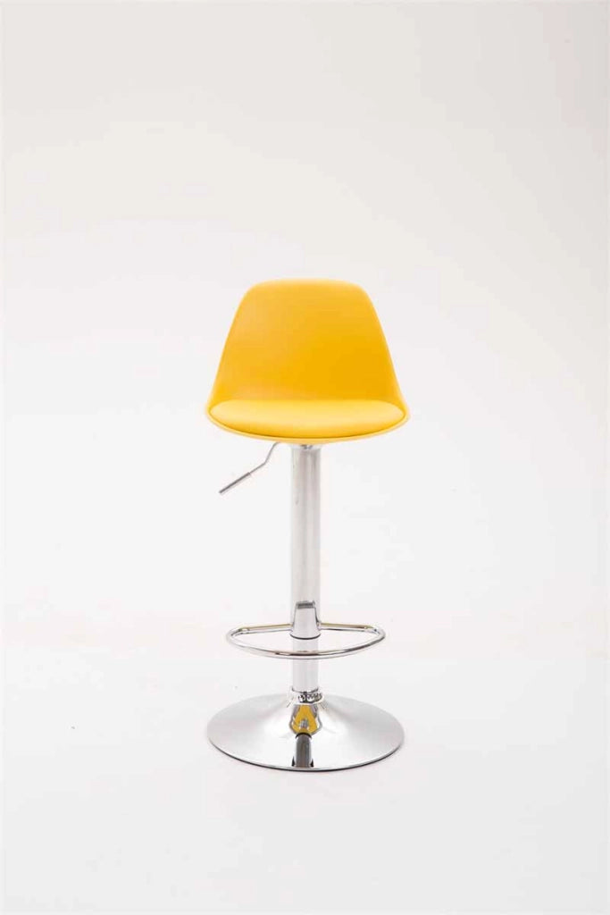Sgabello di design KIEL in polipropilene e similpelle cromo,giallo