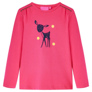 Maglietta da Bambina a Maniche Lunghe Fucsia 128