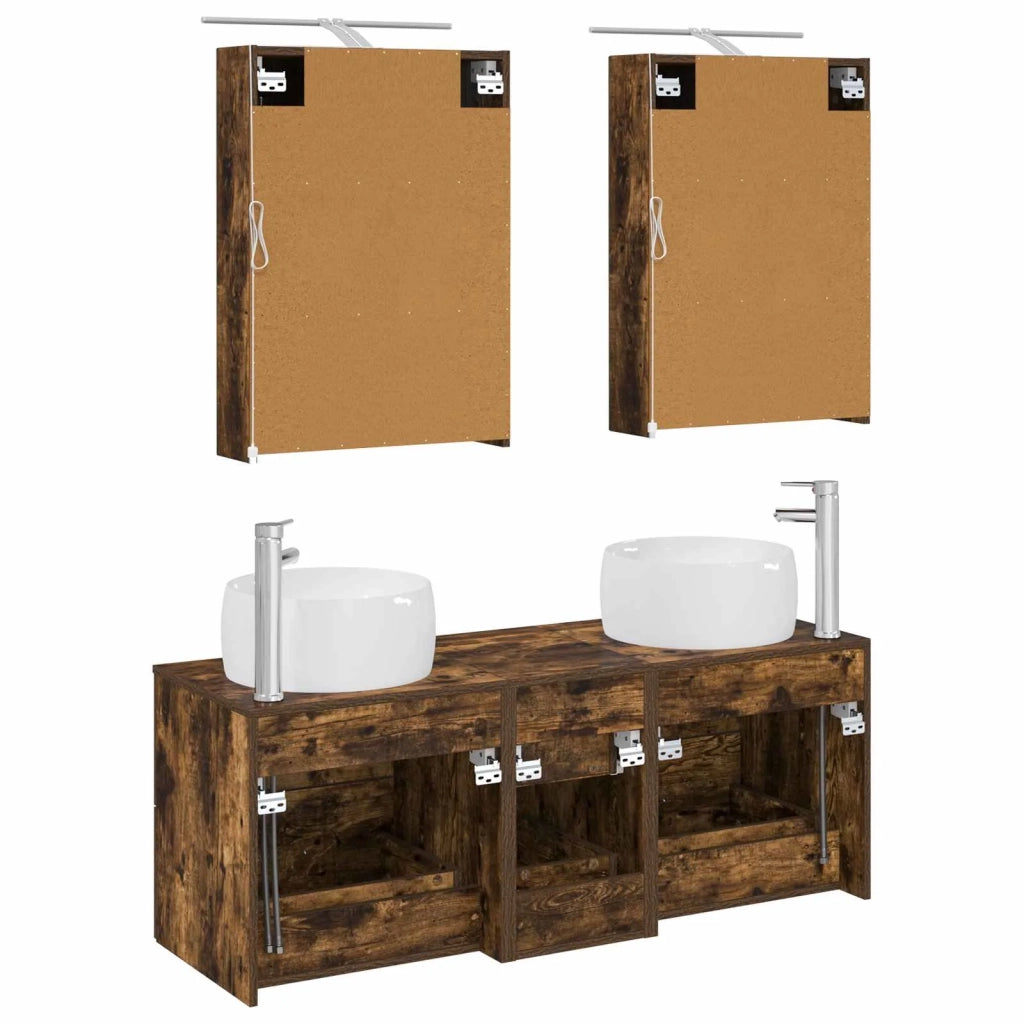 Set di mobili per il bagno 5 pcs Rovere Fumo 3407035