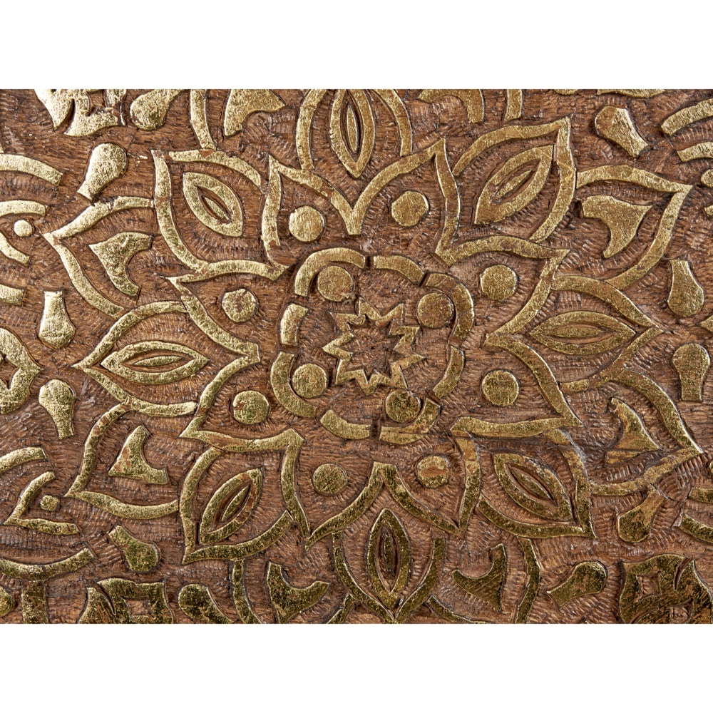 Set di 2 tavolini in legno di mango marrone Tavolino decorativo per il caffè Piccolo arredamento per il soggiorno Design orientale