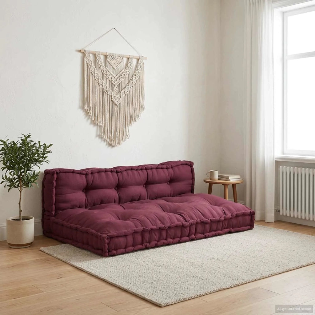 Cuscino per Divano Pallet 2 pz | Cuscini per sedie Bordeaux 120 x 80 x 38 cm