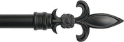 Bastone Tenda Ferro Estendibile 160-300 A Muro Asta Scorritenda Anelli Staffe Viti Nero