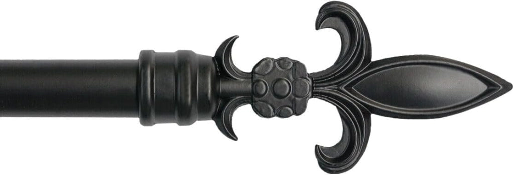 Bastone Tenda Ferro Estendibile 160-300 A Muro Asta Scorritenda Anelli Staffe Viti Nero