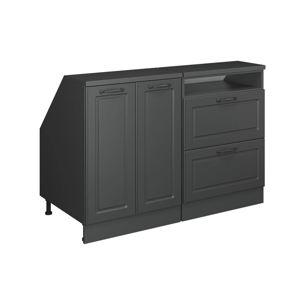 Mobile cucina sottotetto R-Line Antracite rustico/Antracite 120 cm Set di 2 carcasse armadio profondità 60 cm Vicco