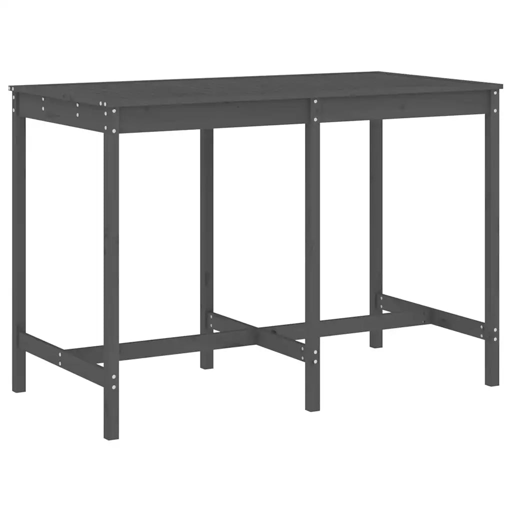 Set Bar da Giardino 7 pz Grigio in Legno Massello di Pino 3157783