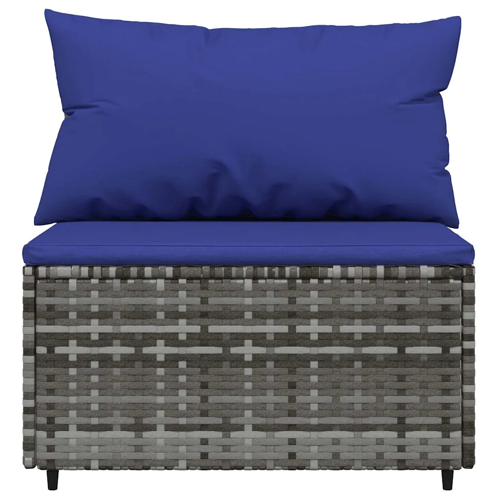 Set Divani da Giardino 3 pz | Set Salotto da Giardino con Cuscini in Polyrattan Grigio