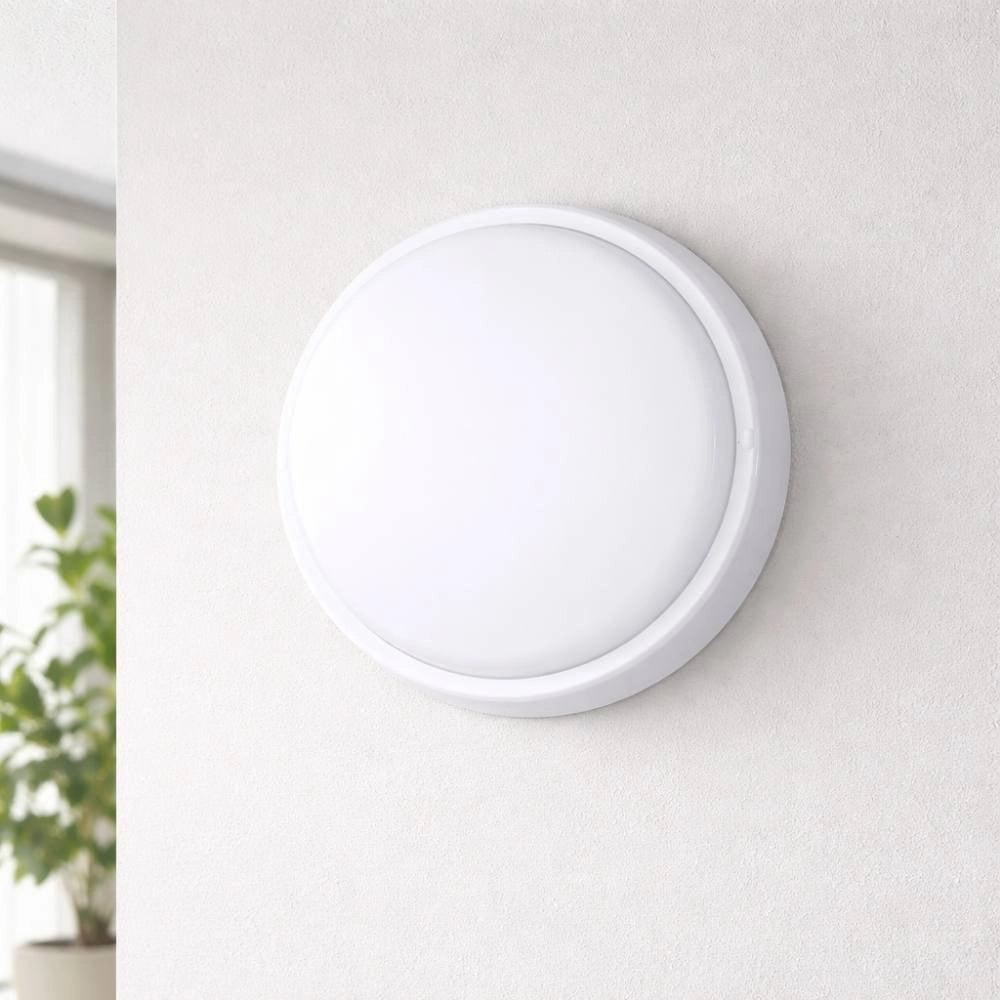 Plafoniera led ecova 25261 tonda bianca per esterni e interni