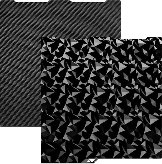 Piatto di stampa doppio lato gettato a texture - 256 x 268 mm - PEO/PET - superficie riscaldata - piatto di stampa in acciaio a molla - perfetta aderenza - Piatto di stampa