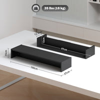 Supporto per Monitor 2 Vani 100x27x15 cm in Legno Nero