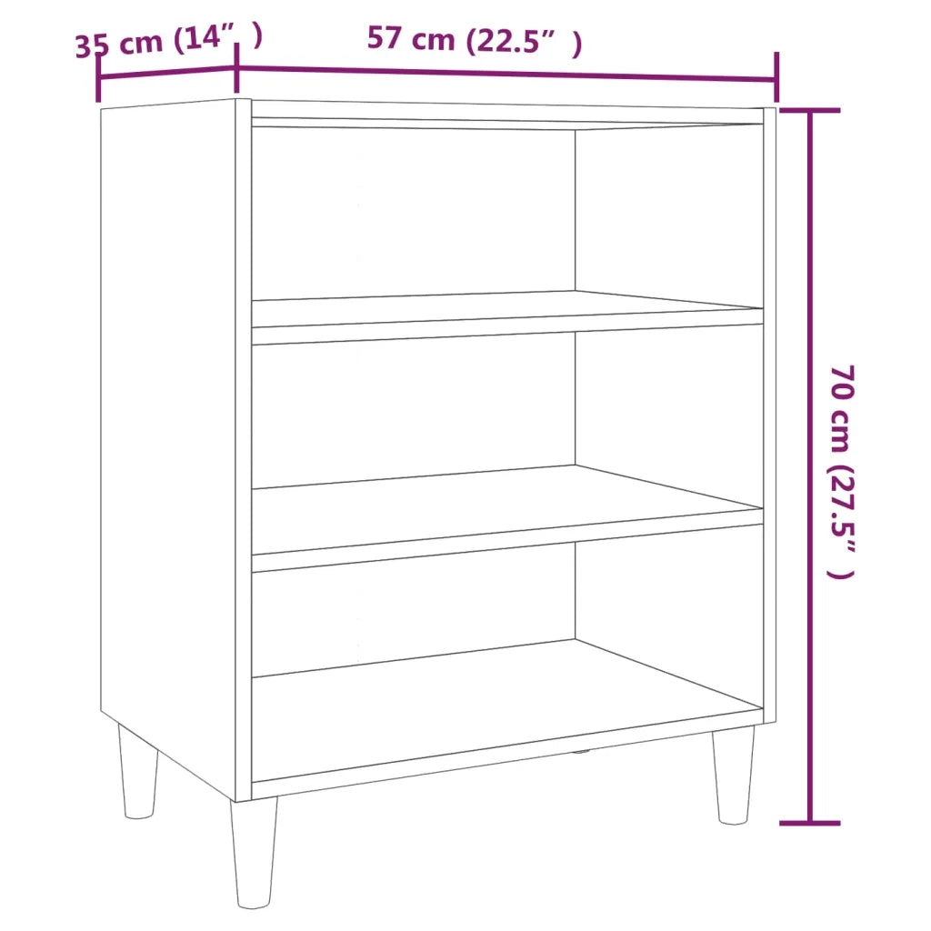 Credenza Rovere Fumo 57x35x70 cm in Truciolato 813188