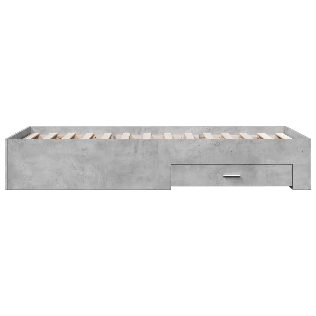 Giroletto Cassetti Grigio Cemento 90x190 cm Legno Multistrato