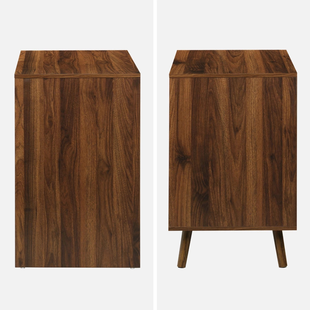 Scrivania scandinava decorazione in legno, 2 cassetti, marrone