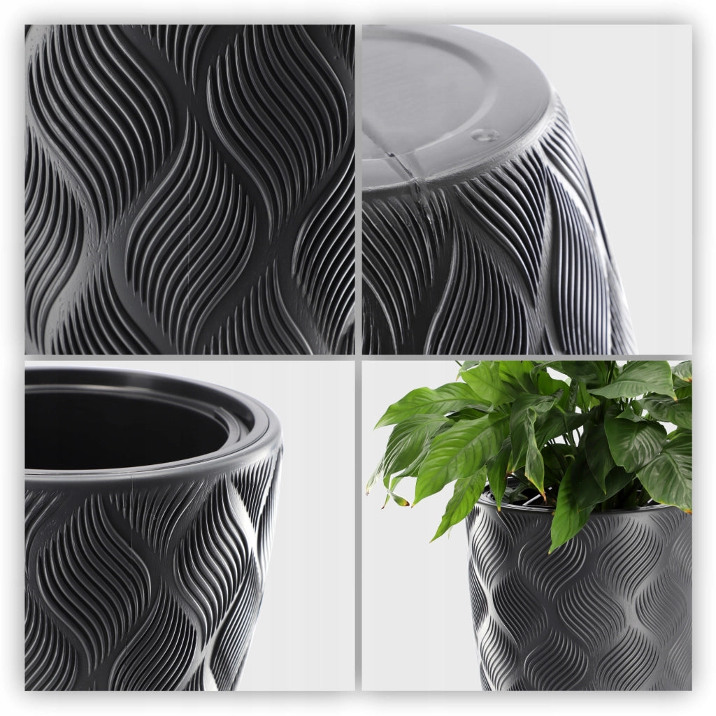 Vaso da fiori KADAX con inserto 58 cm, copertura per vaso da fiori in plastica alta