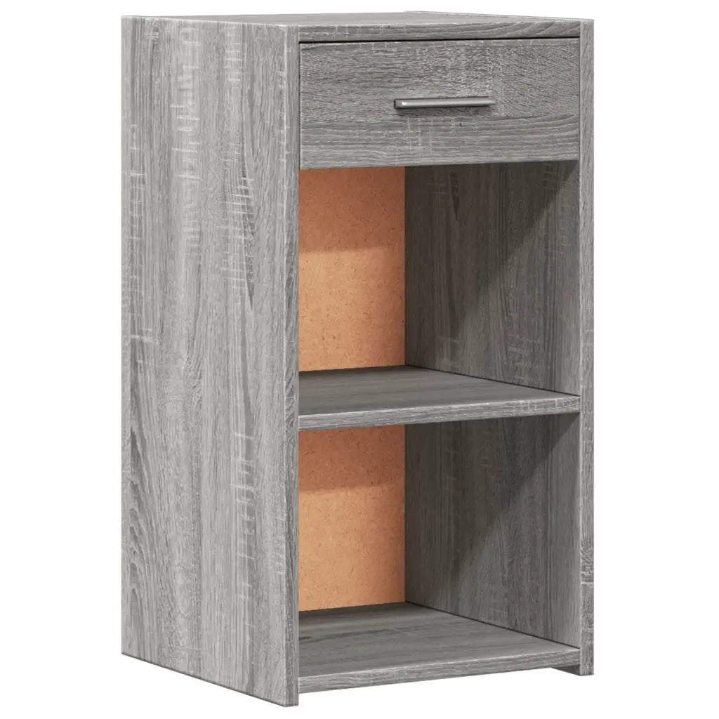 Comodino Grigio Sonoma 35x34x65 cm in Legno Multistrato 840586