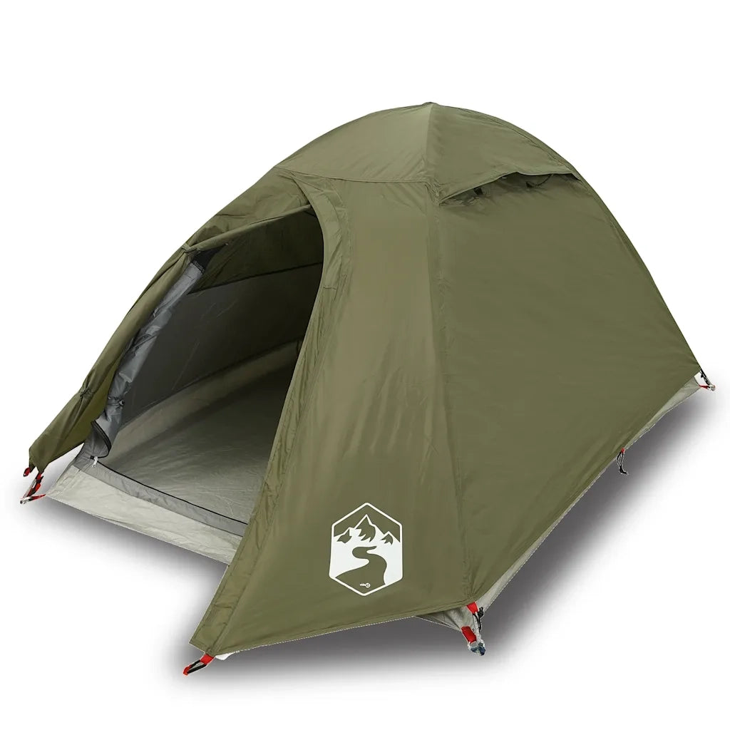 Tenda da Campeggio a Cupola 2 Persone-Tenda per Escursionismo Verde Oliva Impermeabile 779962