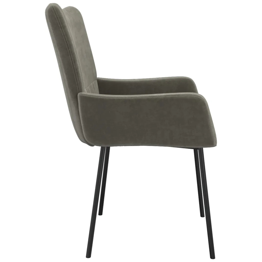 Sedie da Pranzo 2 pz Grigio Scuro in Velluto cod mxl 8746