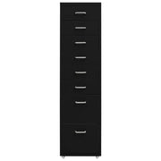Schedario Mobile Nero 28x41x109 cm in Metallo 335922