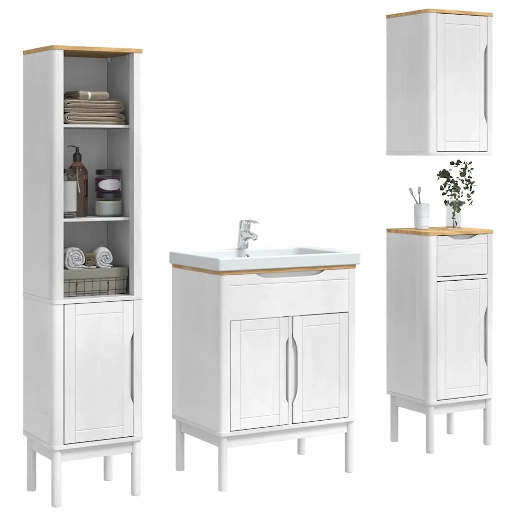 Set di mobili per il bagno con cassetto FLORO 4 pcs Bianco