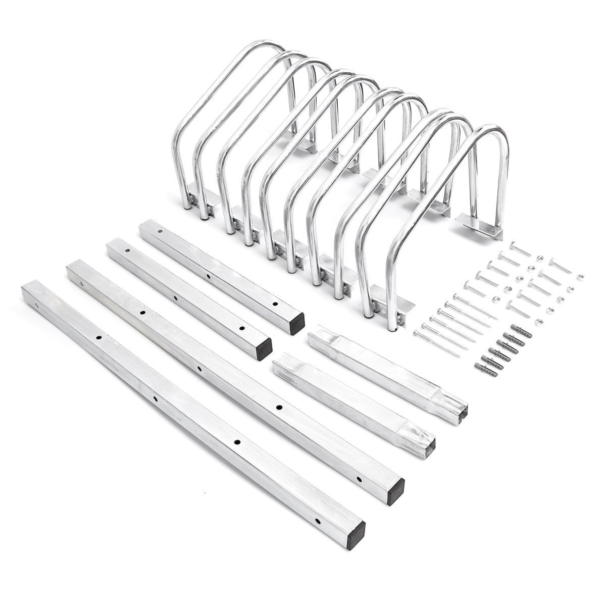 Sistema portabici portabici ribaltabile 5 bici pratico garage a terra o a muro 3413004