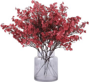 Decorazione per tavola 12 pezzi fiori artificiali di gypsophila per decorazione di matrimonio fiori per party tappeti di fiori per casa e decorazione autunnale in rosso carminio