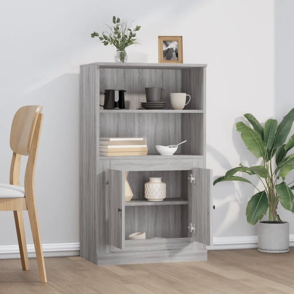 Credenza | Madia | Buffet da pranzo | Armadio da pranzo Grigio Sonoma 60x35,5x103,5 cm in Legno Multistrato