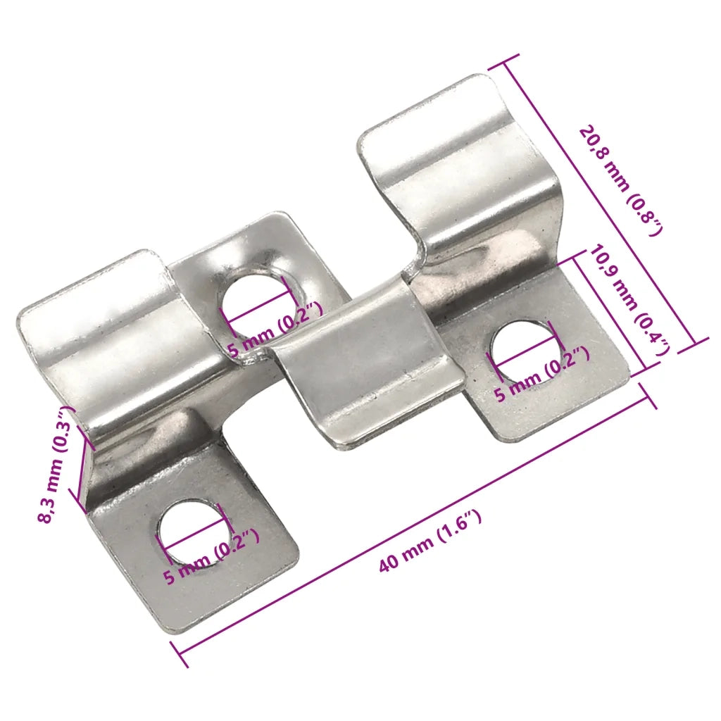 Clip per Decking 100 pz con 200 Viti in Acciaio Inossidabile 45063