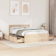 Letto senza Materasso 135x190 cm in Legno Massello di Pino 3282357