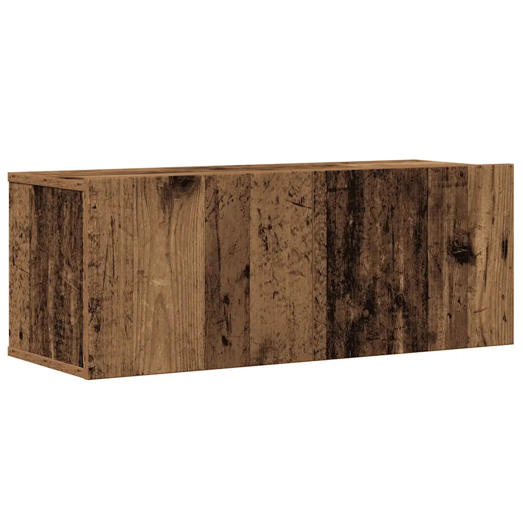 Set Mobile TV 4 pz Montato a Parete Legno Antico in Truciolato 3329155