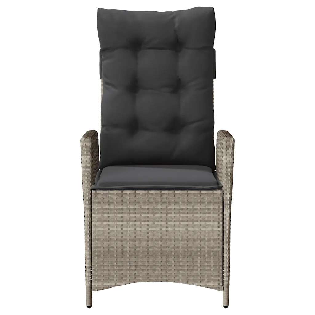 Set da Bistrò 3 pz con Cuscini Grigio Chiaro in Polyrattan