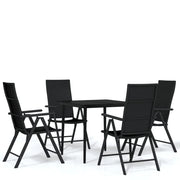 Set da pranzo da giardino nero da 5 pezzi 02_0013845