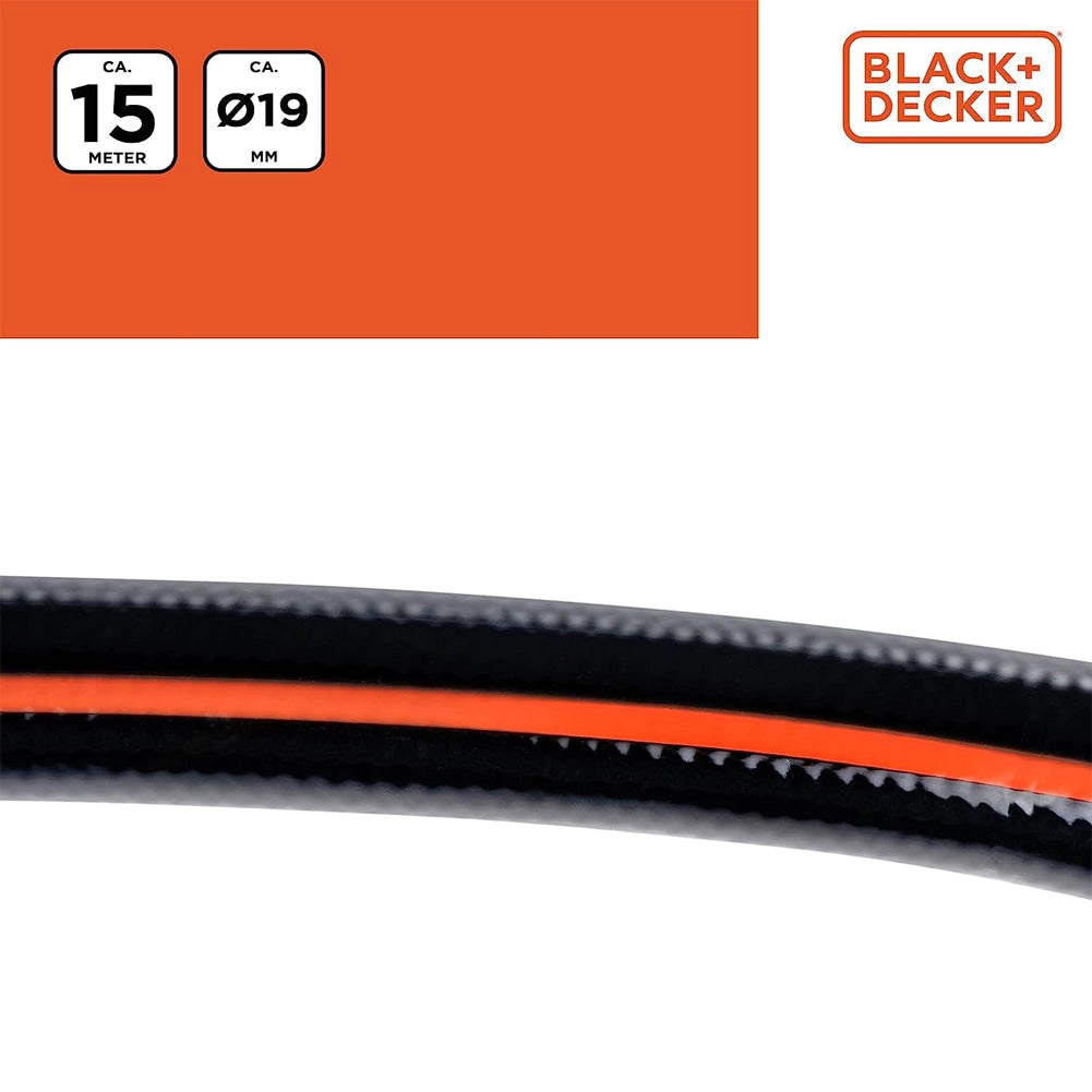 Tubo Pompa dell'Acqua da Giardino 25 Metri Ø19 in PVC Black & Decker