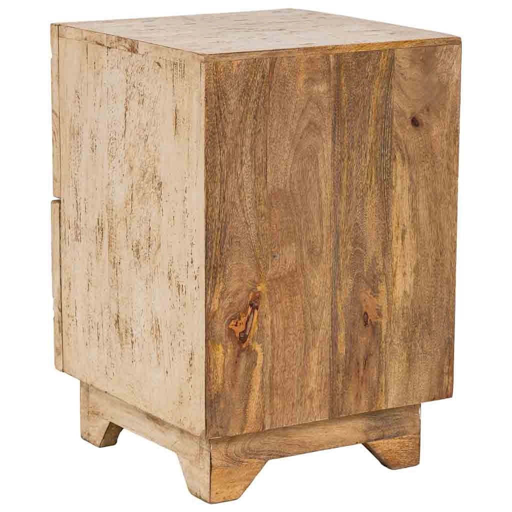Tavolino in legno artigianale bianco 37x40x56h cm