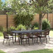 Set da Pranzo per Giardino 9 pcs Marrone polyrattan