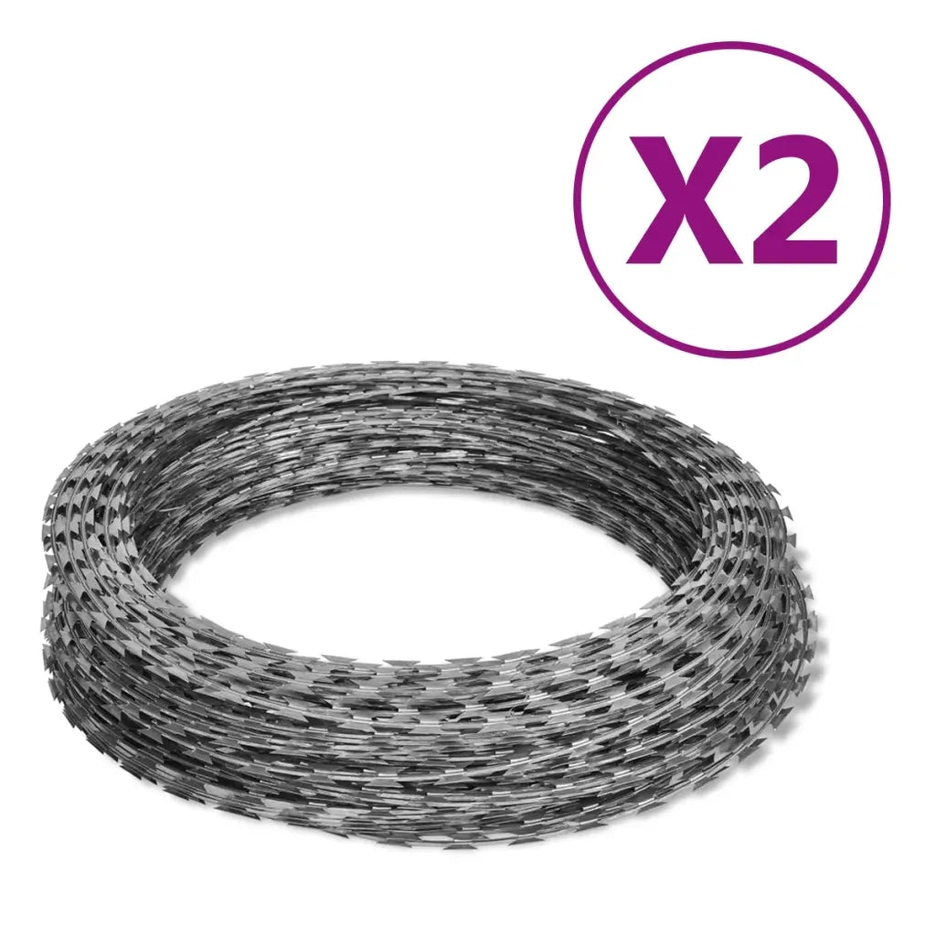 Rulli Filo Spinato NATO 2 pz Elicoidale in Acciaio Zincato 100m cod mxl 56190