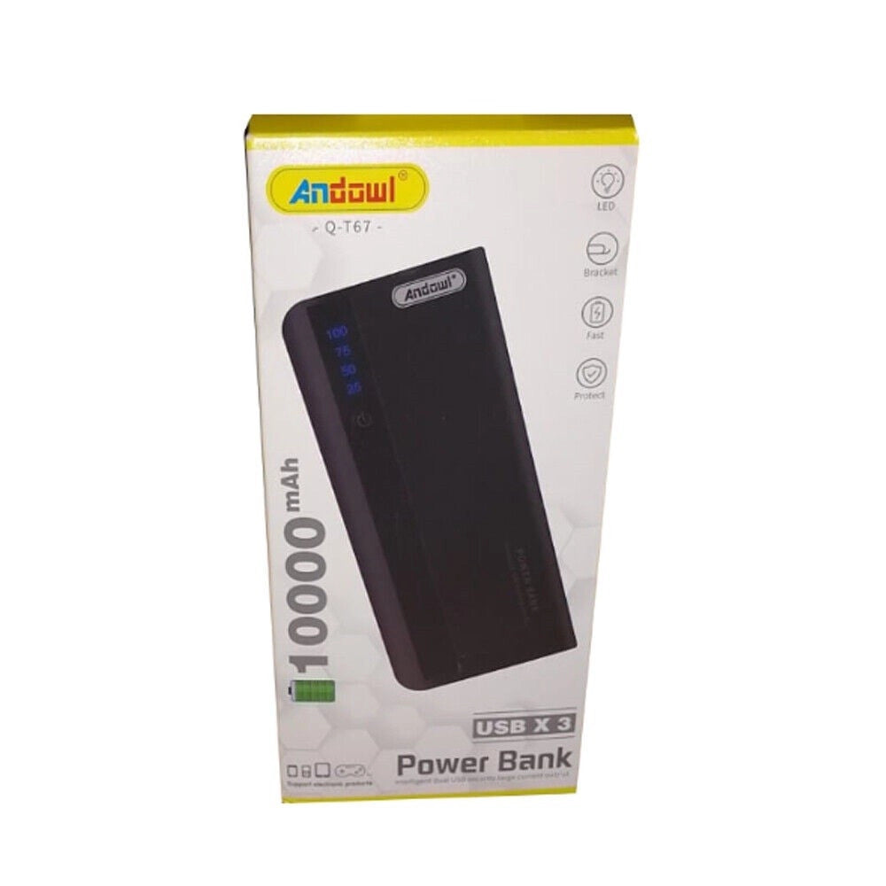 Trade Shop - Power Bank 10000mah Carica Batteria Portatile 3 Uscite Usb Per Smartphone Q-t67 -