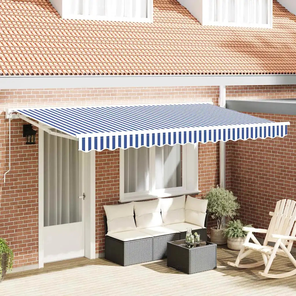Struttura della tenda-Telaio per tenda da sole Blu e Bianco 350 x 200 cm