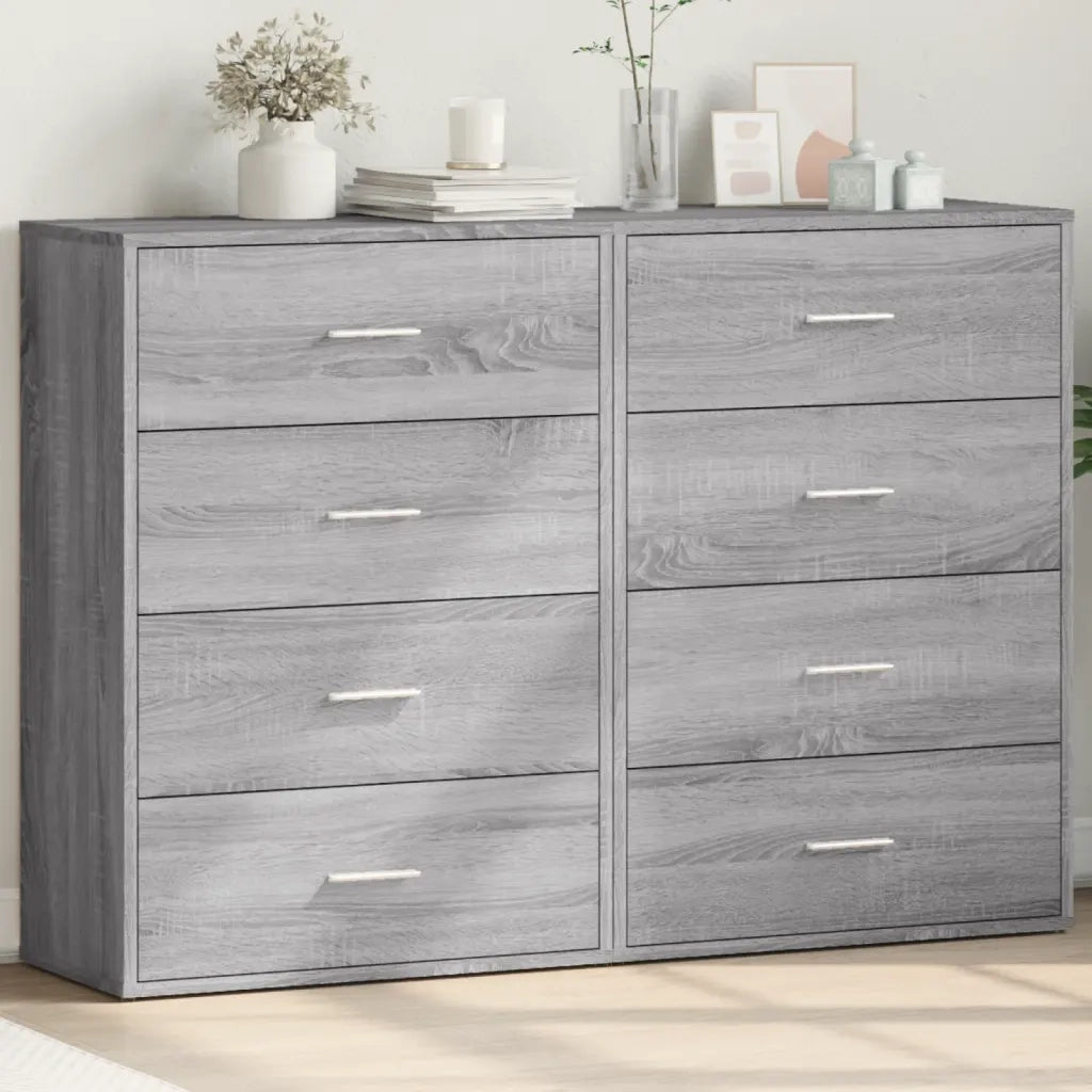 Credenze 2 pz | Madia | Buffet da pranzo | Armadio da pranzo Grigio Sonoma 60x31x84 cm in Legno Multistrato