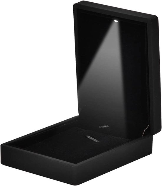 Box di luce LED per proposta di matrimonio, fidanzamento e matrimonio - blu 90 x 70 x 35 - 2 tipi - moderna scatola di luce LED per gioielli - contenitore di luce LED - stand per esposizione di gioielli - scatola appesa per anelli.